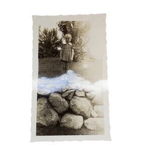 Vtg Cute Young Child Posing for Camera Original Monochrome Photography Found